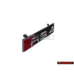 Genuine Audi RS4 Front Grill Badge Emblem Black Chrome Red - 8K0853736D 2ZZ