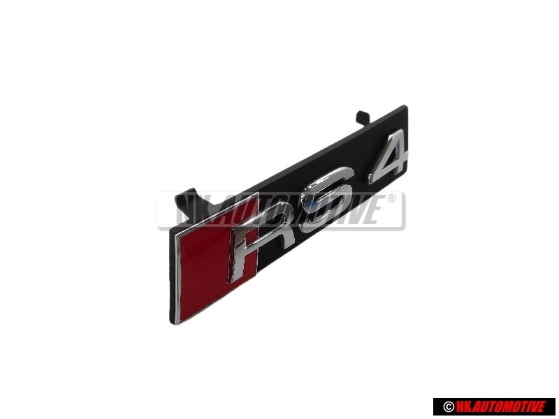 Genuine Audi RS4 Front Grill Badge Emblem Black Chrome Red - 8K0853736D 2ZZ
