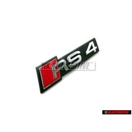 Genuine Audi RS4 Front Grill Badge Emblem Black Chrome Red - 8W0853736C 2ZZ