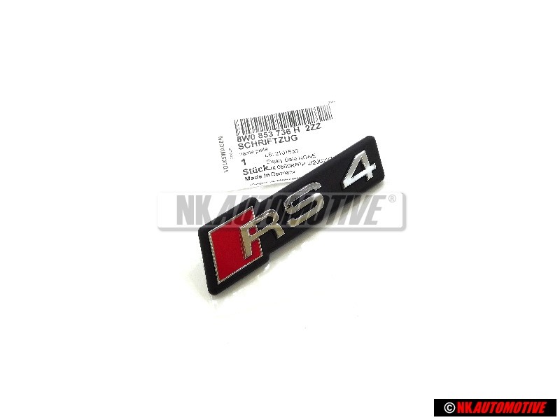 Genuine Audi RS4 Front Grill Badge Emblem Black Chrome Red - 8W0853736H 2ZZ
