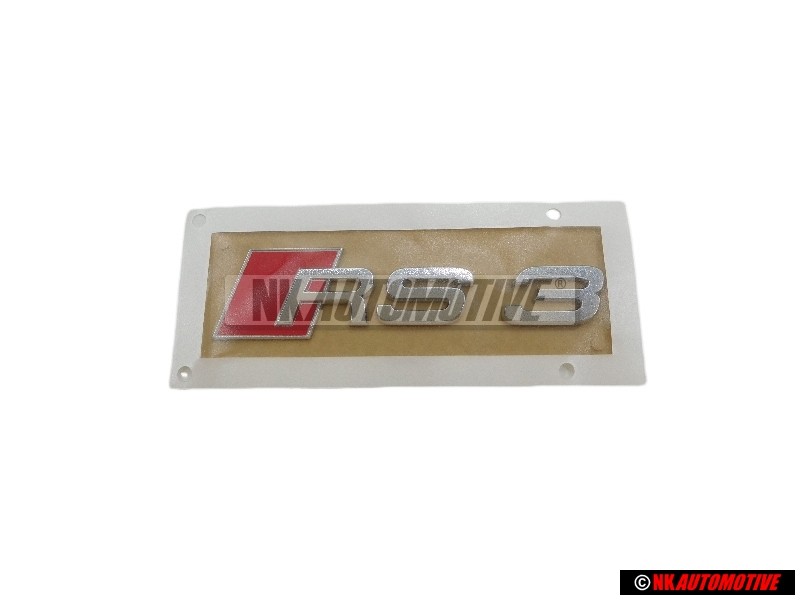 Genuine Audi RS3 Rear Boot Badge Emblem Chrome Red - 8P0853740 2ZZ
