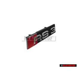 Genuine Audi RS3 Front Grill Badge Emblem Black Chrome Red - 8V4853736 2ZZ