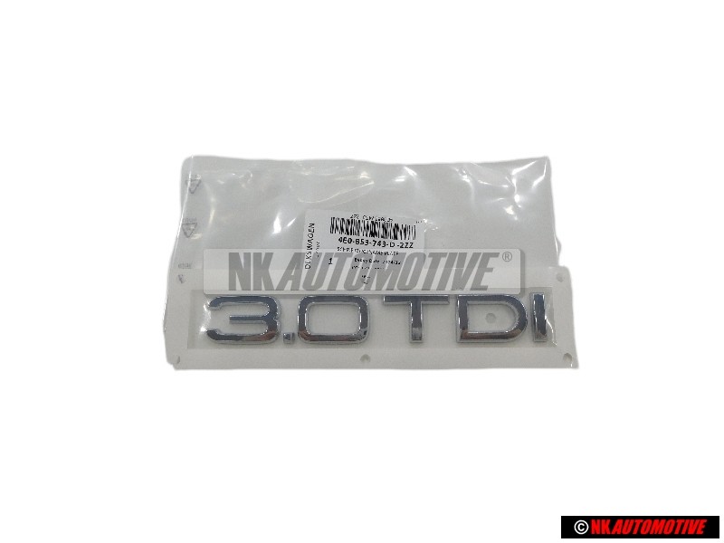 Genuine Audi 3.0 TDI Rear Boot Badge Emblem Chrome - 4E0853743D 2ZZ
