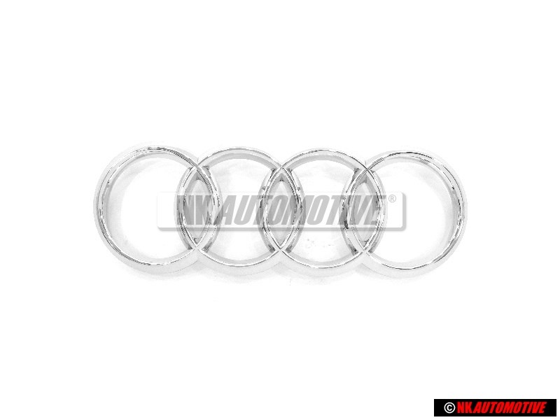 Genuine Audi Rings Front Grill Badge Emblem Chrome - 4N0853605 2ZZ