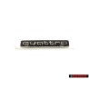 Genuine Audi QUATTRO Front Grill Badge Emblem Black Chrome - 4G0853736E 2ZZ