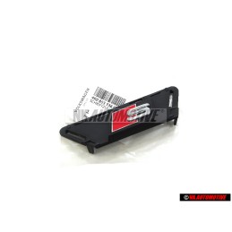 Genuine Audi S Front Grill Badge Emblem Black Chrome Red - 4K0853736G 2ZZ