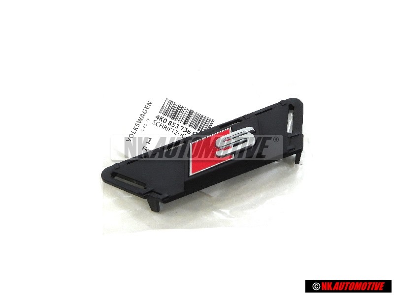 Genuine Audi S Front Grill Badge Emblem Black Chrome Red - 4K0853736G 2ZZ