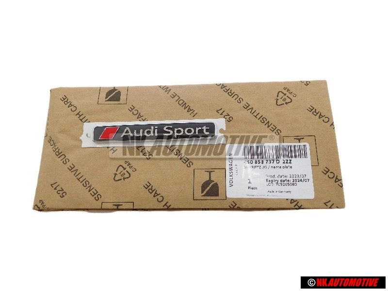 Genuine Audi SPORT Front Grill Badge Emblem Black Chrome Red - 4S0853737D 2ZZ