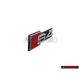 Genuine Audi S4 Front Grill Badge Emblem Black Chrome Red - 8W0853736F 2ZZ