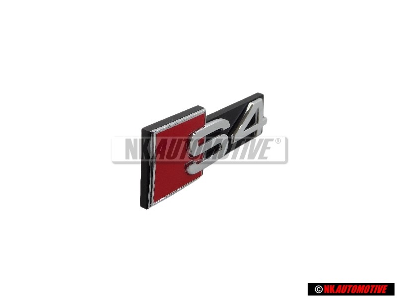 Genuine Audi S4 Front Grill Badge Emblem Black Chrome Red - 8W0853736F 2ZZ