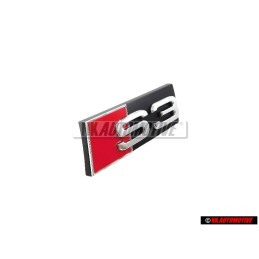 Genuine Audi S3 Front Grill Badge Emblem Black Chrome Red - 8P0853736A 2ZZ