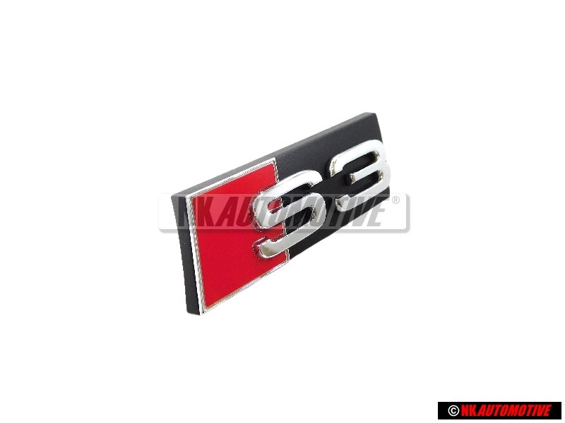 Genuine Audi S3 Front Grill Badge Emblem Black Chrome Red - 8P0853736A 2ZZ