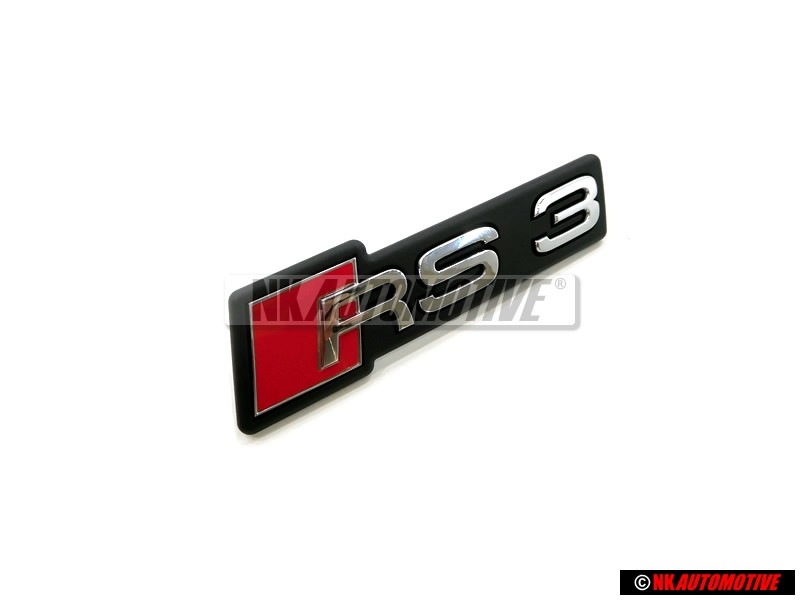 Genuine Audi RS3 Front Grill Badge Emblem Black Chrome Red - 8Y0853736A 2ZZ