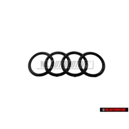 Genuine Audi Rings Front Grill Badge Emblem Black - 4M8071801