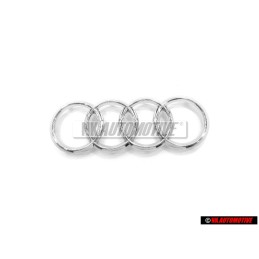 Genuine Audi Rings Front Grill Badge Emblem Chrome - 4M0853605 2ZZ