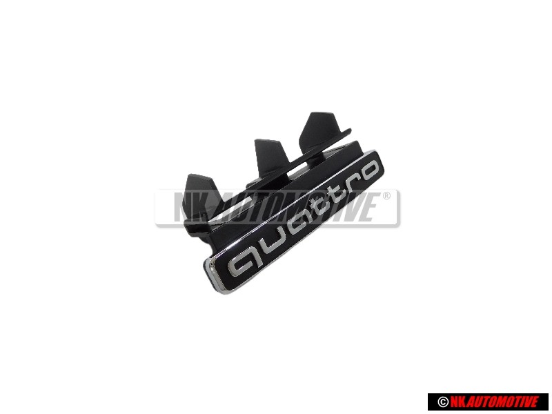 Genuine Audi QUATTRO Front Grill Badge Emblem Black Chrome - 80A853736 2ZZ