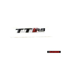 Genuine Audi TT RS Rear Boot Badge Emblem Black Chrome Red - 8S0853740A T94
