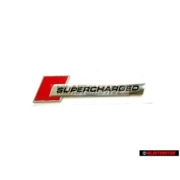 Genuine Audi SUPERCHARGED Side Badge Emblem Chrome Red - 4F0853601A 2ZZ