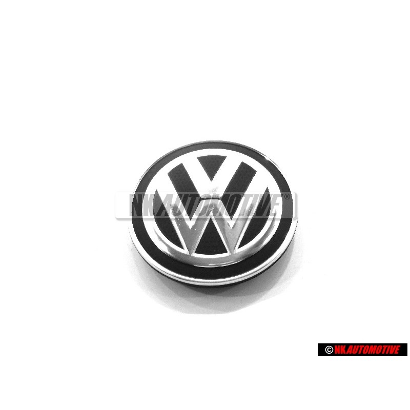 Genuine VW Cover Cap Satin Black/Polished Chrome Silver - 5G0601171 XQI