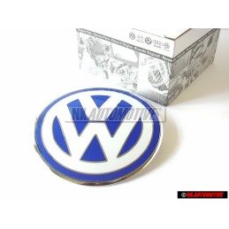 Genuine VW Front Bonnet Hood Badge Emblem Chrome Blue - 1C0853617 39A