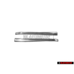 2x Genuine VW Exterior Door Handle Insert Metal Trim Chrome - 433837239