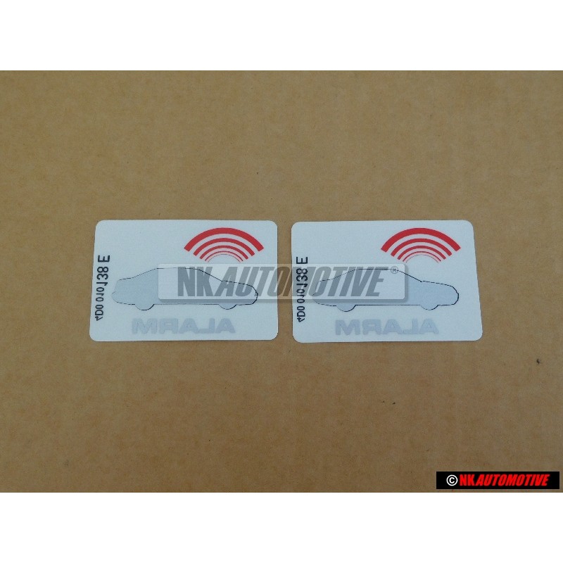 2x Genuine Audi Sticker Alarm - 4D0010138E