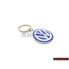 Genuine VW Double Sided Metal Keychain Blue White Enamel Keyring - 000087010C