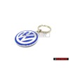 Genuine VW Double Sided Metal Keychain Blue White Enamel Keyring - 000087010C