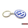 Genuine VW Double Sided Metal Keychain Blue White Enamel Keyring - 000087010C