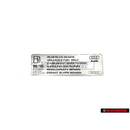 Genuine Audi Sign 'Unleaded Petrol' - 4E0010331