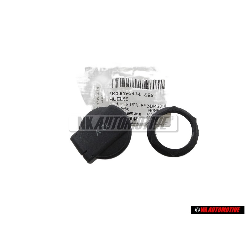 Genuine VW Clamp. Sleeve W/ Hinged Cover Satin Black - 1K0919341L 9B9