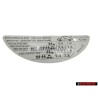 Genuine VW Data Plate For Tyre Pressure - 6N0010267