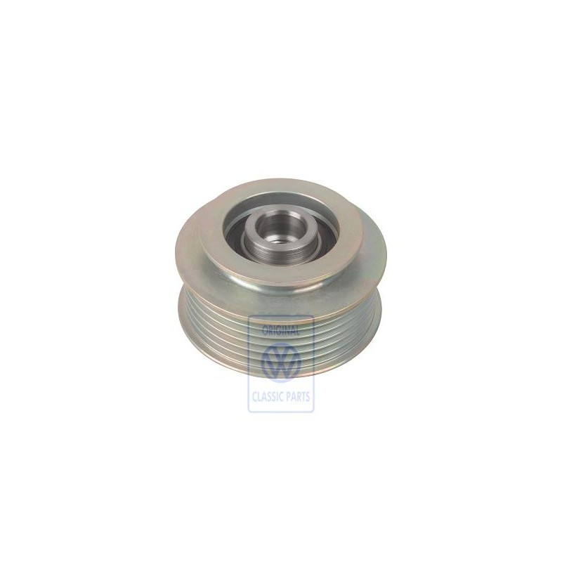Genuine VW Poly V-Belt Pulley With Freewheel And Cover Cap - 021903119K