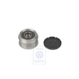 Genuine VW Poly V-Belt Pulley With Freewheel And Cover Cap - 038903119P