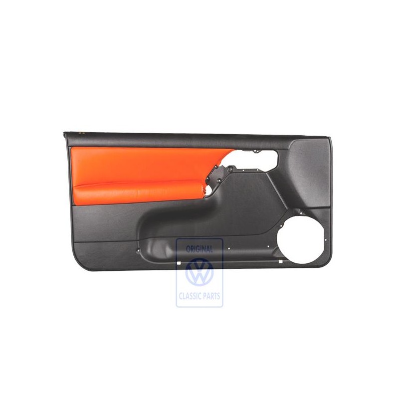 Genuine VW Door Trim Leather/Leatherette Black/Tropical Orange - 1E0867011AMHGH