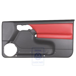 Genuine VW Door Trim (Leather/Leatherette) Black/Red - 1E0867012APLPR