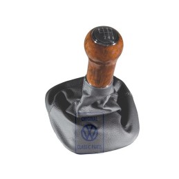 Genuine VW Gearstick Knob Wood Leather With Gearstick Trim - 1J0711113EHQUP
