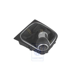 Genuine VW Gearstick Knob Alu w Gearstick Trim Leather Black - 1K0711113CLYTS