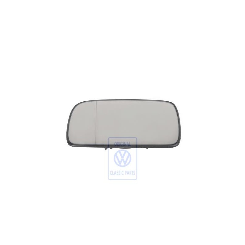 Genuine VW Mirror Glass (Aspherical- Wide Angle) With Plate - 6N1857521B