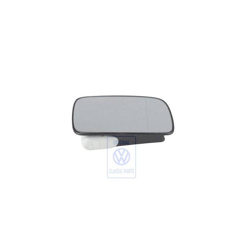 Genuine VW Mirror Glass (Aspherical- Wide Angle) With Plate - 6N2857522B