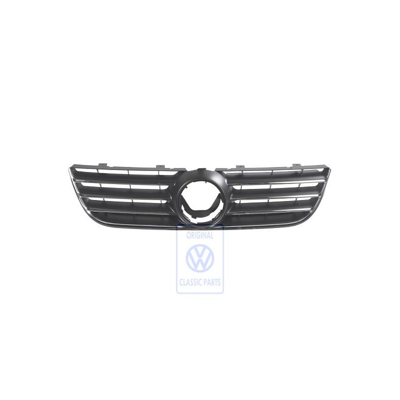 Genuine VW Radiator Grille With Chromed Trim Strips Black - 6Q0853651F 03C