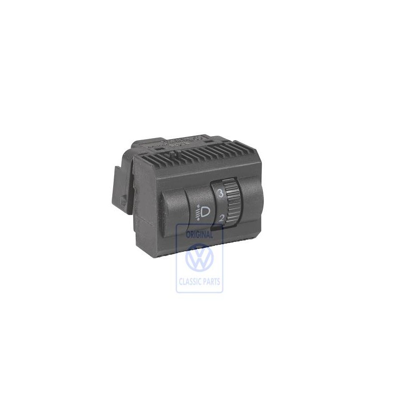 Genuine VW Switch For Headlight Range Control Satin Black - 6Q0941333B 9B9