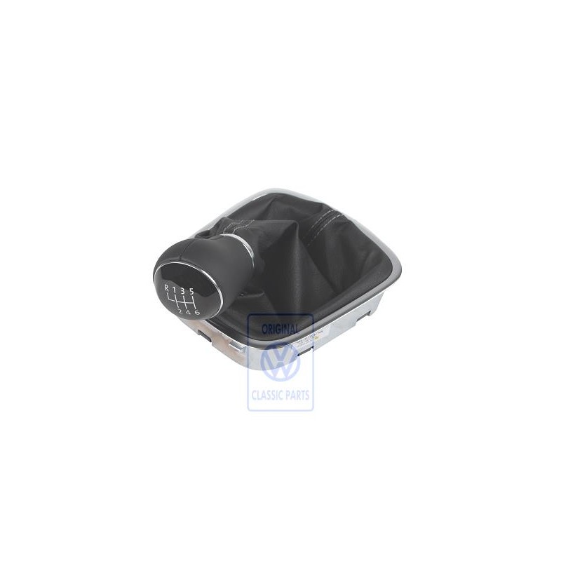 Genuine VW Gearstick Knob Leather With Gearstick Trim - 6R0711113ACSIX
