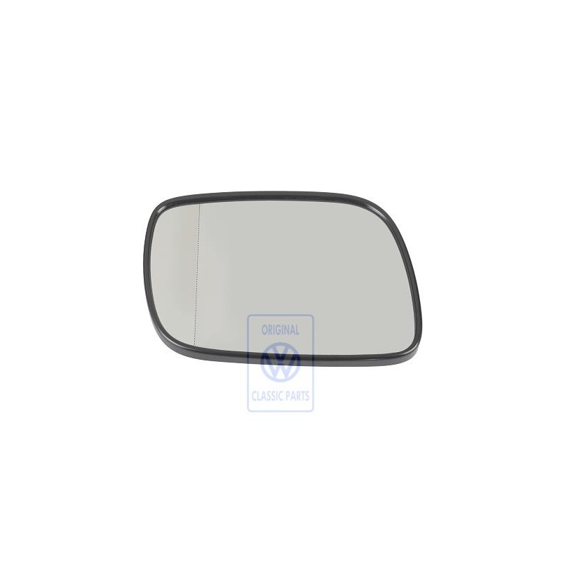 Genuine VW Mirror Glass Aspherical- Wide Angle With Plate - 7L6857522J