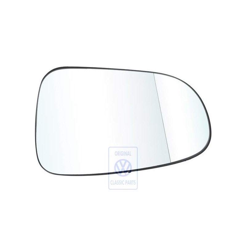 Genuine VW Mirror Glass (Aspherical- Wide Angle) With Plate - 7M0857521D