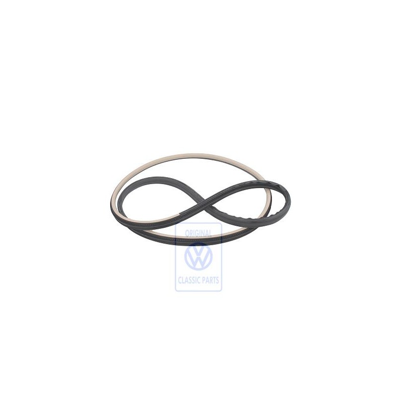 Genuine VW Door Seal, Inner Satin Black/Light Beige - 7M3867365A JWR