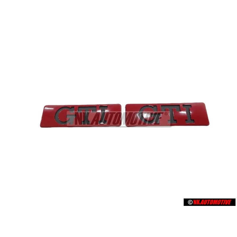 2x Genuine VW GTI Side Door Trim Badge Emblem Red Black - 191853714 QN5