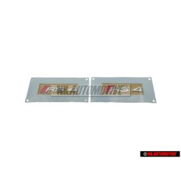 2x Genuine Audi RS4 Side Badge Emblem Chrome Red - 8E0853601