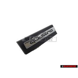 Genuine Audi QUATTRO Front Grill Badge Emblem Black Chrome - 4E0853736F 2ZZ