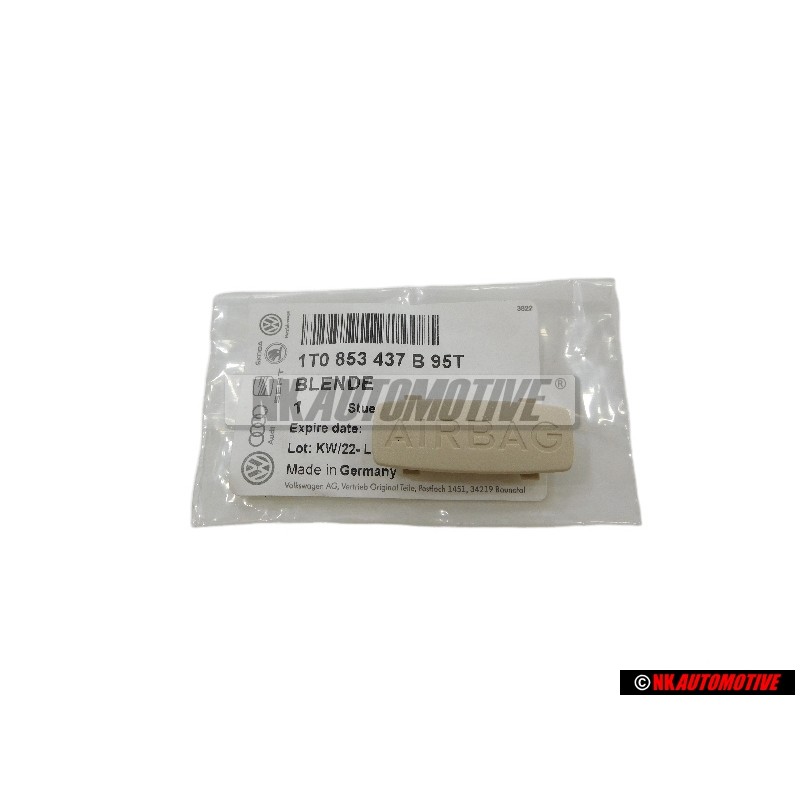 Genuine VW Trim With Emblem Corn Silk Beige - 1T0853437B 95T